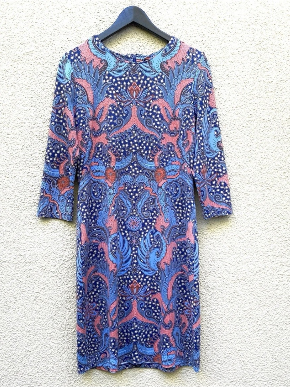 J McLaughlin Sophia Catalina Cloth Shift Dress Size M Paisley Blue Pink